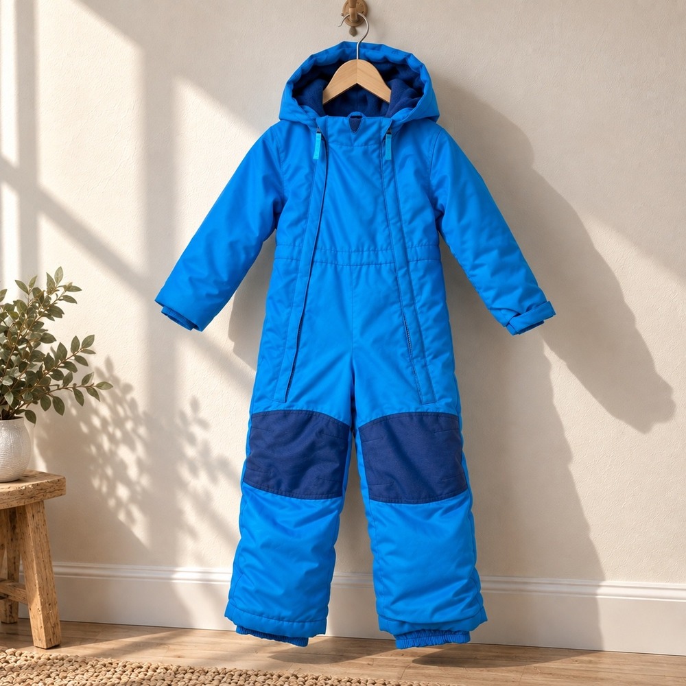 Cat & Jack Kids 5T Blue Snowsuit One Piece Insulated Ski Snow Winter Hooded